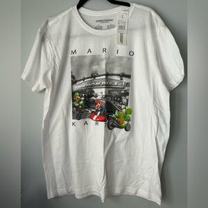 NWT Mario Kart Graphic T-Shirt Mens Sz Large Short Sleeve White Nintendo